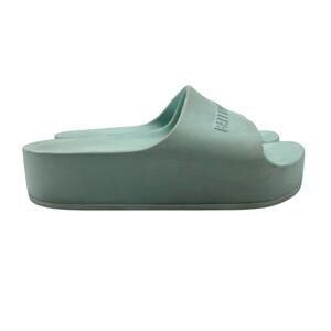 Balenciaga Womens 6 Sandals Chunky Rubber Slip On Slides Platform Minty Burst